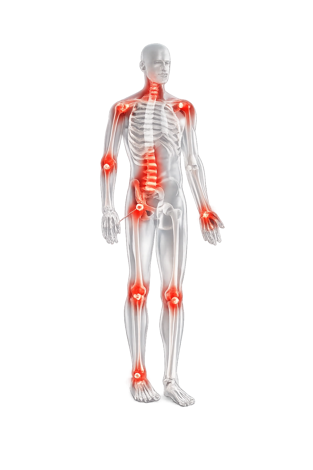 3D Anatomical Human Figure showing skeletal and muscular systems